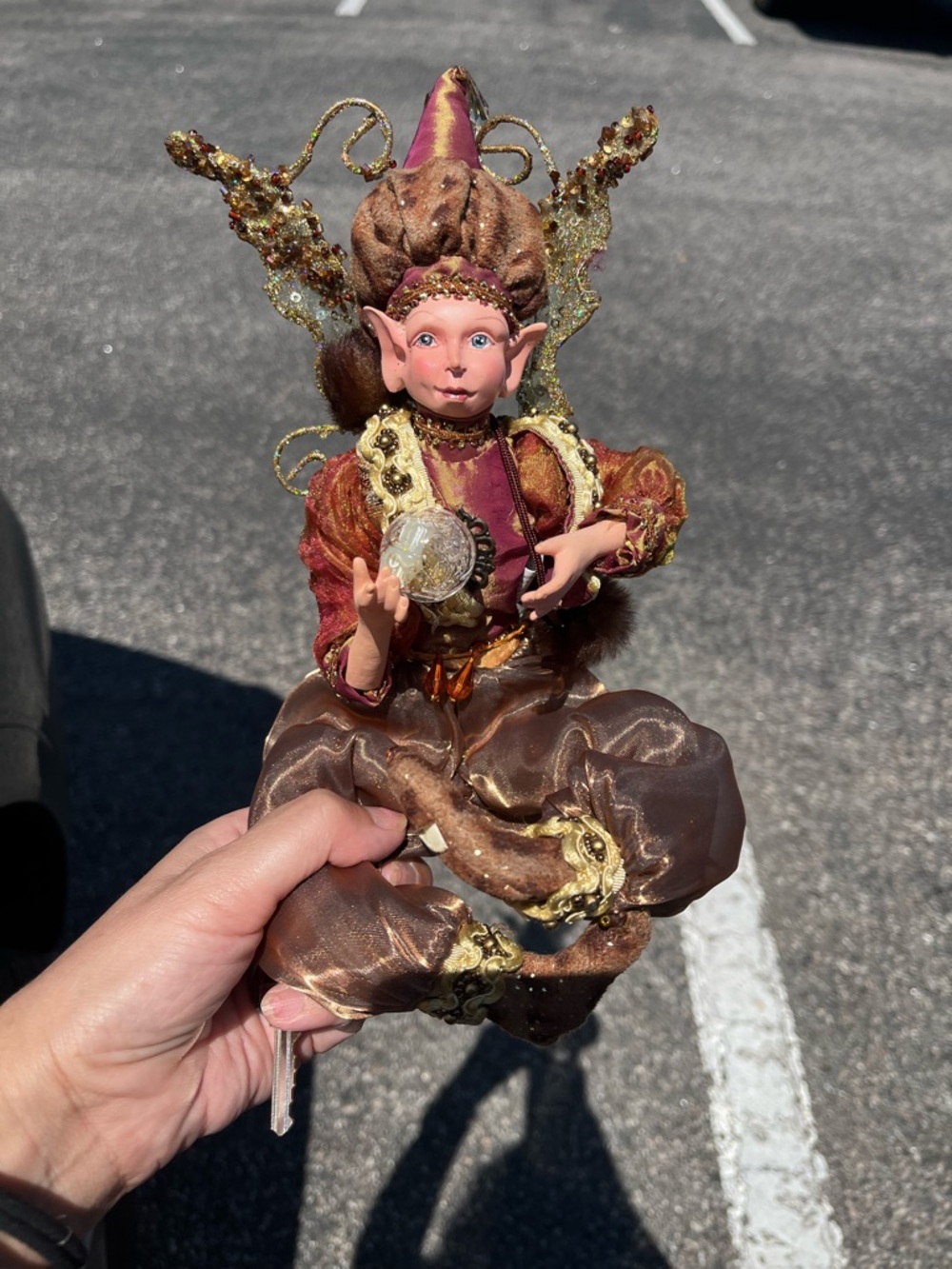 Katherine’s Collection Fairy Wizard Elf Shelf Sitter Crystal Ball Sparkle Wings